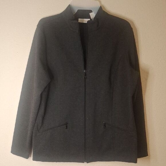 Weekends by Chico's Women's Gray Jacket size 2 - Picture 1 of 5